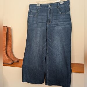 Halara Wide Leg High Waist Baggy Stretch Jeans XL Petite